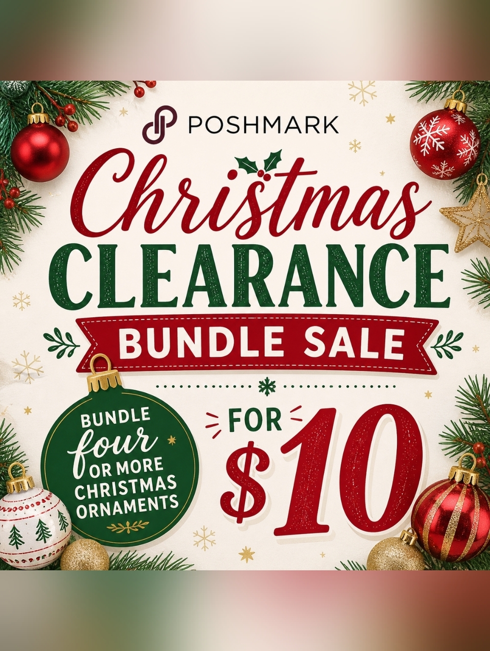 Christmas Clearance Bundle Sale Sign